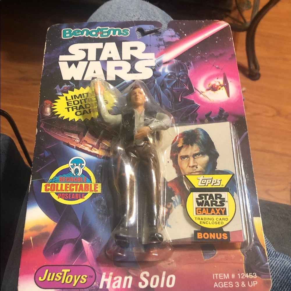 Star Wars Han Solo Bend-ems Action Figure by JusToys – Black, Gray & White